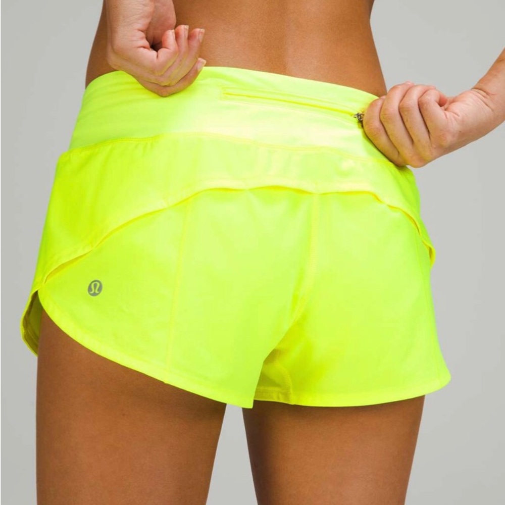 Lululemon Rare Highlight Yellow Speed Up Shorts 2.5” Gem
